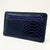 Blue and black embossed purse