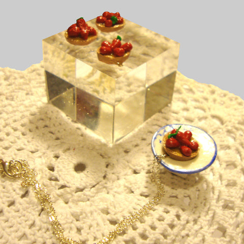 strawberry tart pendant