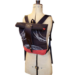Brown and red LUPITA BACKPACK