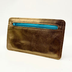 Metallic and brown purse