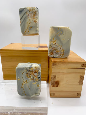 Grey stone and crystals Soap