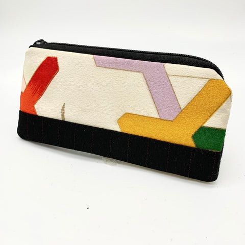 Japanese yellow, lilac and red purse