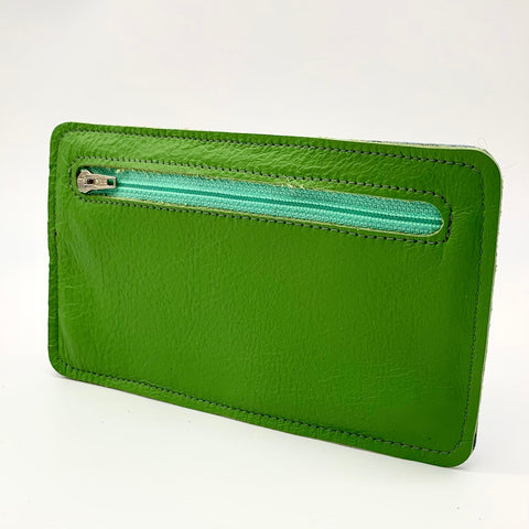 Sky blue and green purse