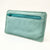 Baby blue and embossed beige purse