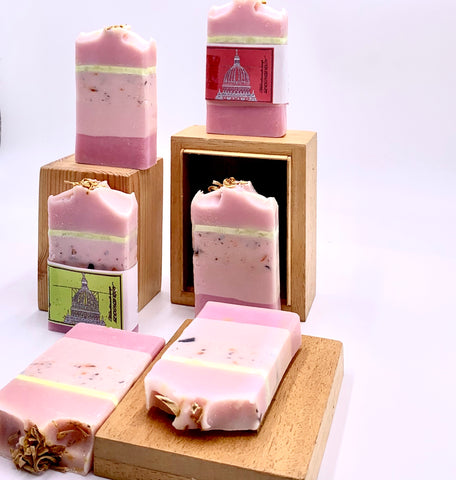 Pink castle confetti Soap